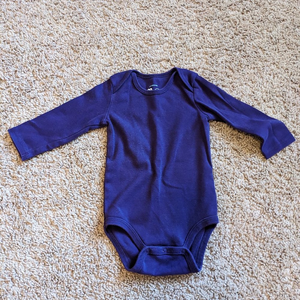 Primary Kids Long Sleeve Babysuit Size 6-9 Months in Grape